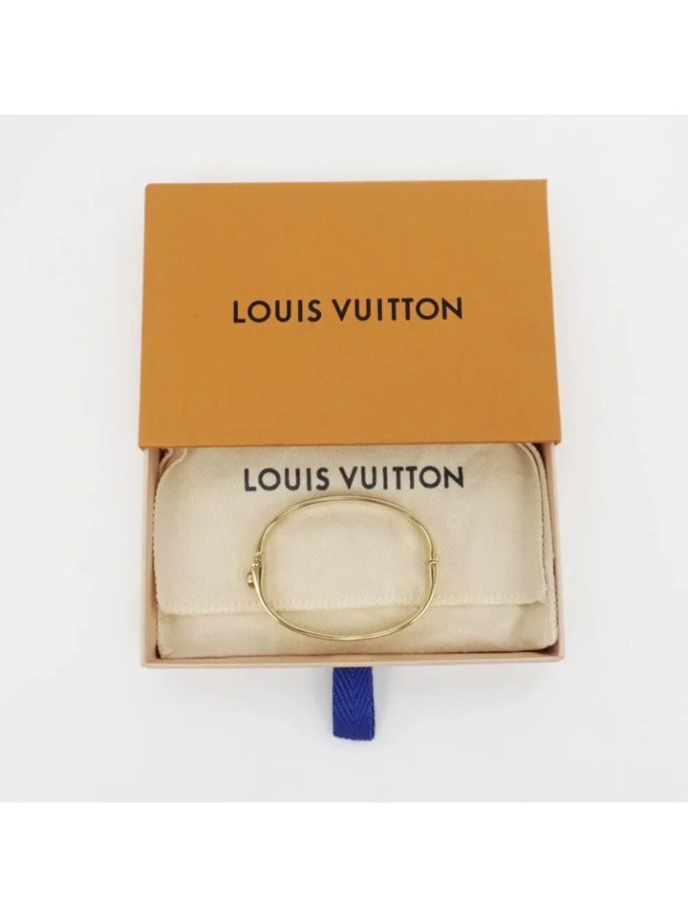 Louis Vuitton Rigid Bracelet Nanogram Strass Gold S Bangle - Picture 10 of 10